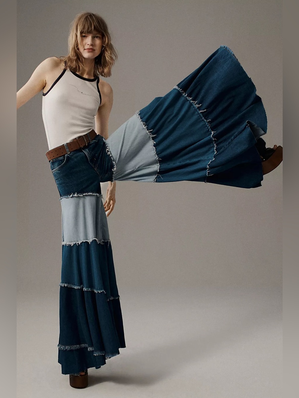 We The Free Dreamscape Tiered Wide-Leg Jeans ***RARE*** - Picture 4 of 8